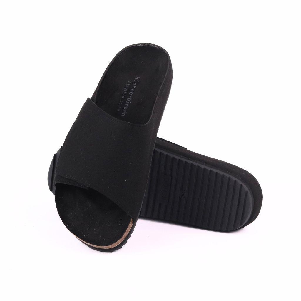 Dép đế trấu birken xé dán Form Công Thái Học quai ngang da lộn HISHOO R108