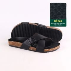Dép đế trấu birken quai ngang chéo [CÓ KHOÁ] HISHOO S096