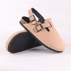 Dép đế trấu Sandal sục Boston Sandal quai ngang da lộn HISHOO R111