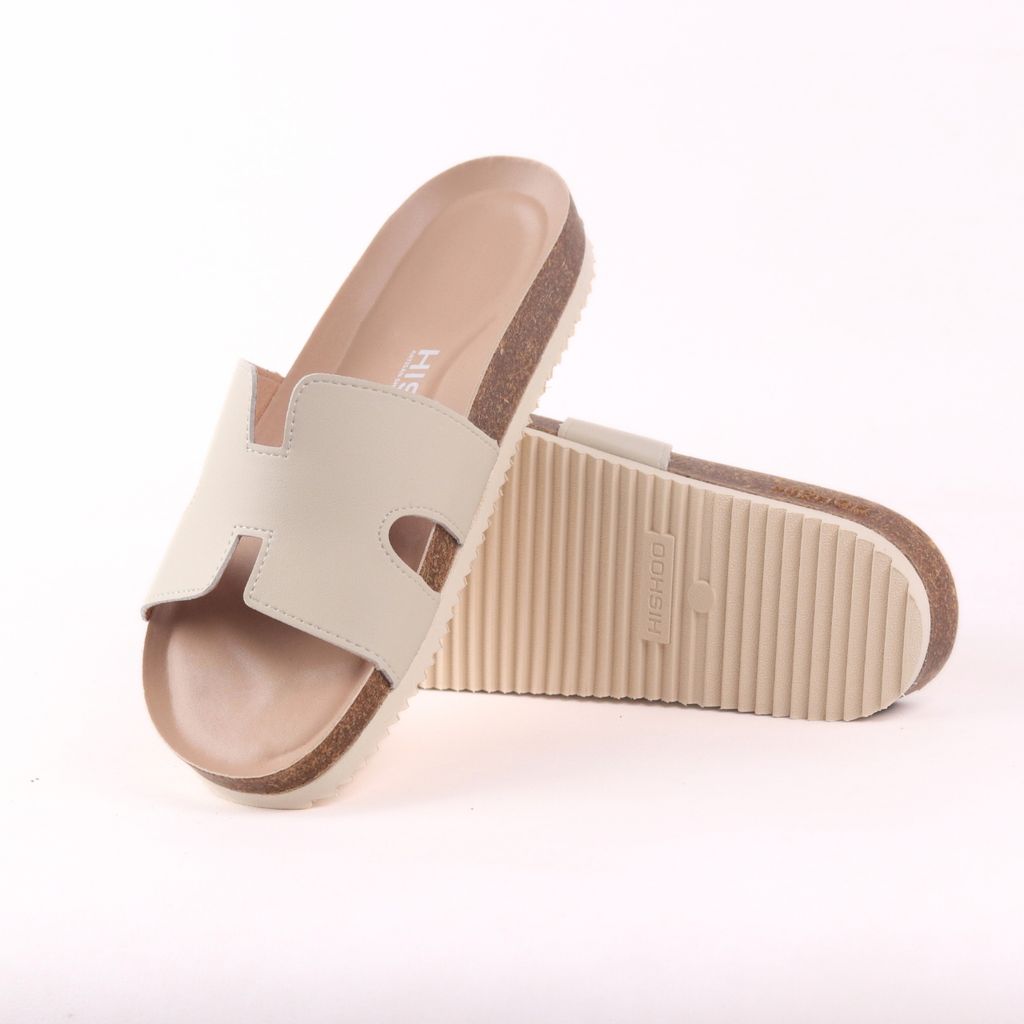 Dép đế trấu birken chữ H premium HISHOO B095