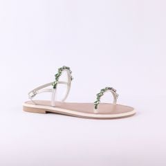 Dép Sandal Nữ Đế Bệt Quai Hậu Dây Mảnh Đính Đá HISHOO S147