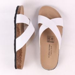 Dép đế trấu birken quai ngang chéo MẶT ĐEN HISHOO S096