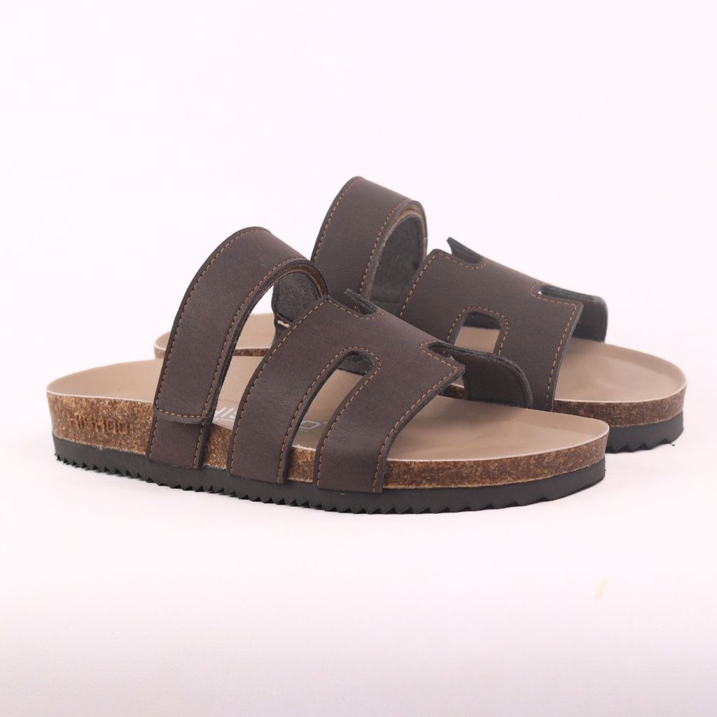 Dép đế trấu birken bé trai bé gái Chữ H Sandal quai ngang bản premium HISHOO B104
