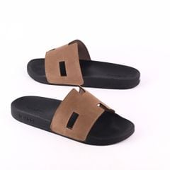 Dép quai ngang Da bò Chữ H HISHOO U114