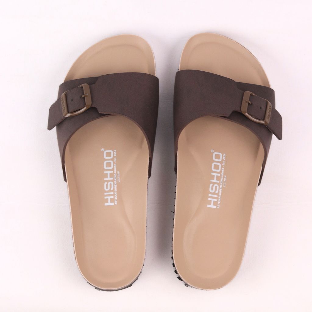Dép đế trấu birken bé trai bé gái 1 khoá premium HISHOO B113
