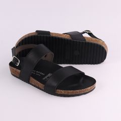 Dép đế trấu Sandal birken quai ngang da bò HISHOO M050