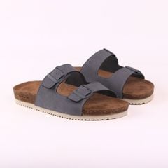 Dép đế trấu birken bé trai bé gái 2 khoá da lộn premium HISHOO H093