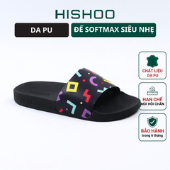 Dép quai ngang da bò In Hình Họa Tiết Game Xếp Gạch HISHOO U113