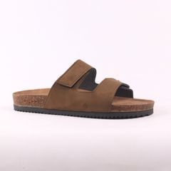 Dép đế trấu birken bé trai bé gái quai ngang xé dán da lộn premium HISHOO H105