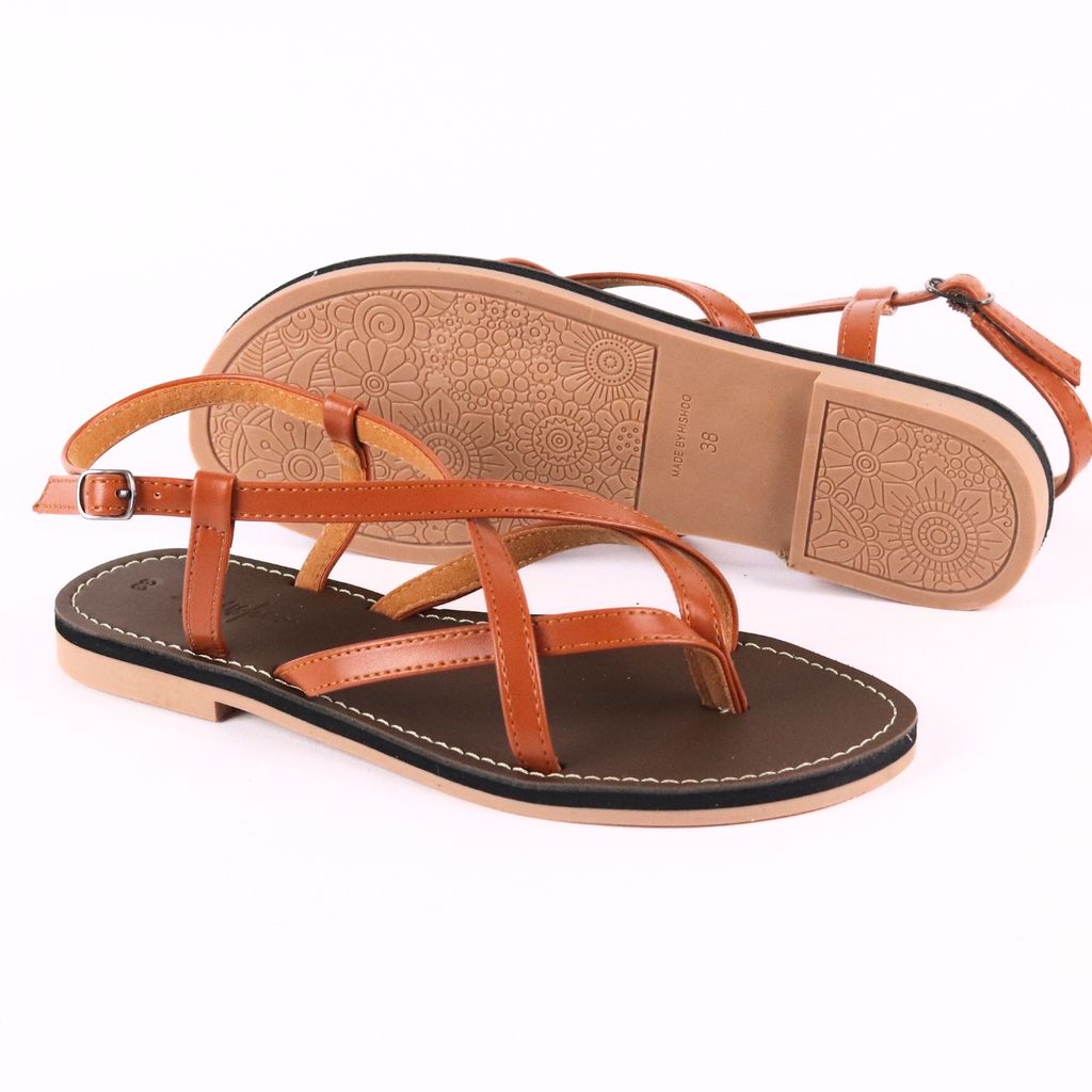 Giày Sandal Nữ Quai Ngang Có Bigsize Hishoo S023