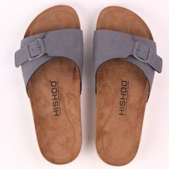 Dép đế trấu birken bé trai bé gái 1 khoá da lộn premium HISHOO H113