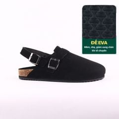 Dép đế trấu Sandal sục Boston Sandal quai ngang da lộn HISHOO R111