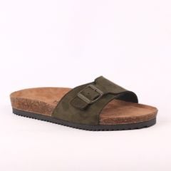 Dép đế trấu birken 1 khoá da lộn premium HISHOO H113