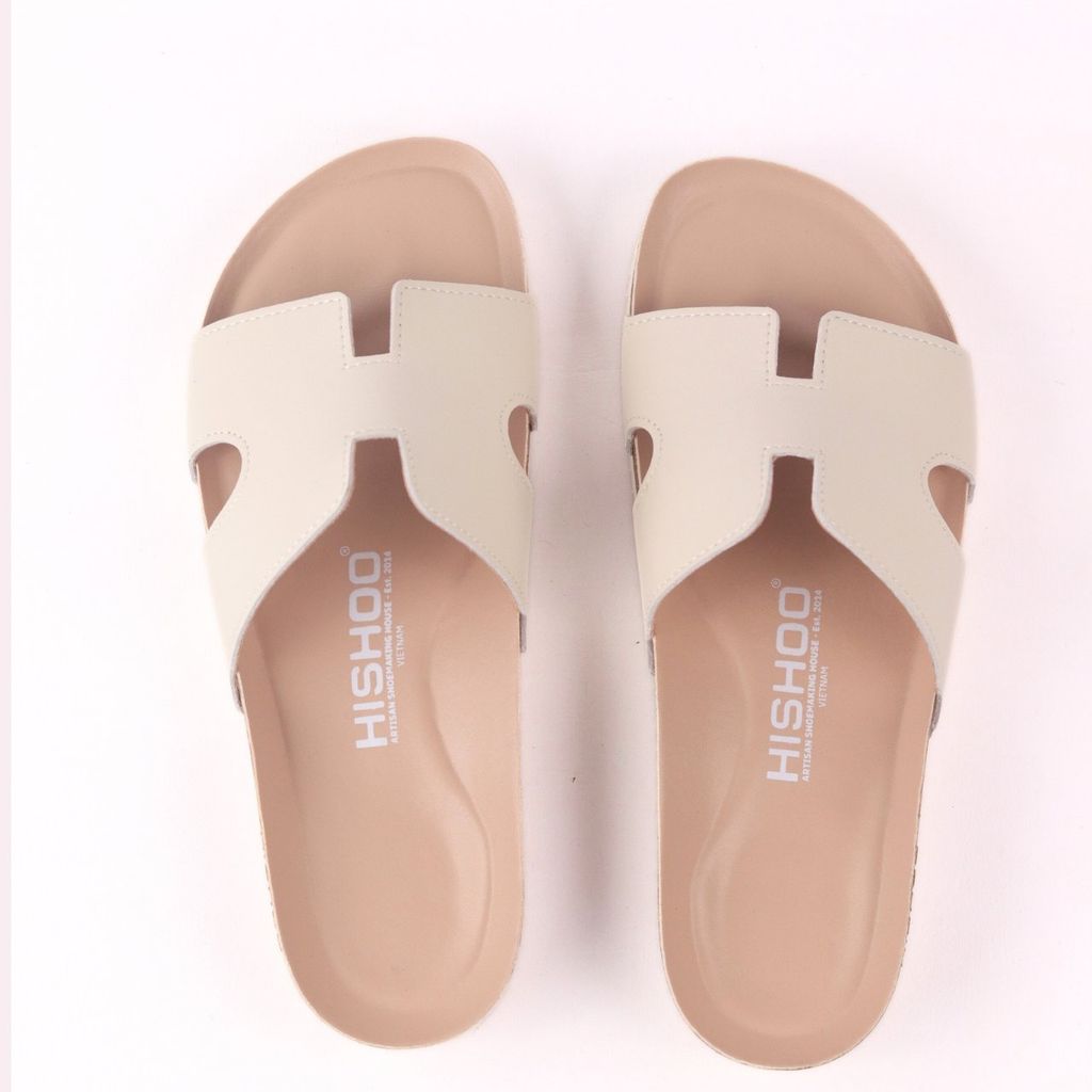 Dép đế trấu birken chữ H premium HISHOO B095