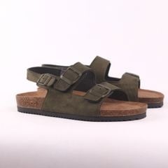 Dép đế trấu sandal birken quai ngang 2 khoá premium HISHOO H102