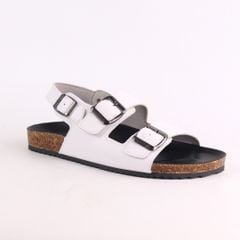 Dép đế trấu Sandal birken quai ngang 2 khoá da bò HISHOO M102