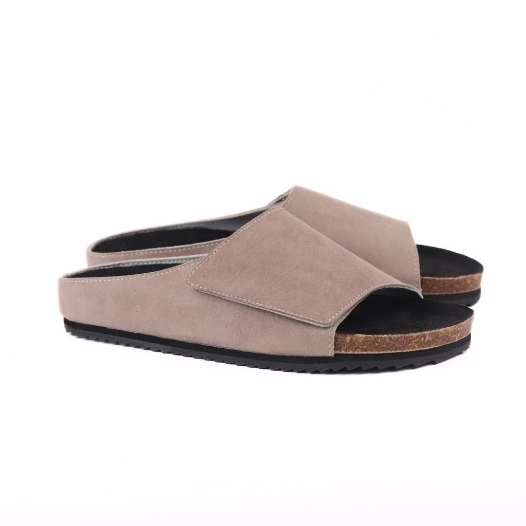 Dép đế trấu birken xé dán Form Công Thái Học quai ngang da lộn HISHOO R108