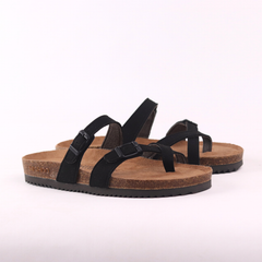 Dép đế trấu birken bé trai bé gái quai ngang xỏ ngón da lộn premium HISHOO H098