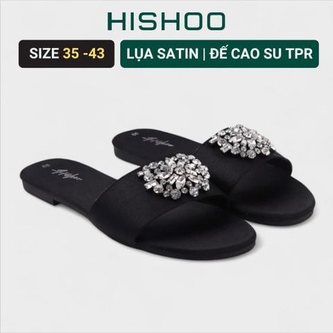 Dép Lê Nữ Đế Bệt Quai Ngang Đính đá có Bigsize HISHOO S145