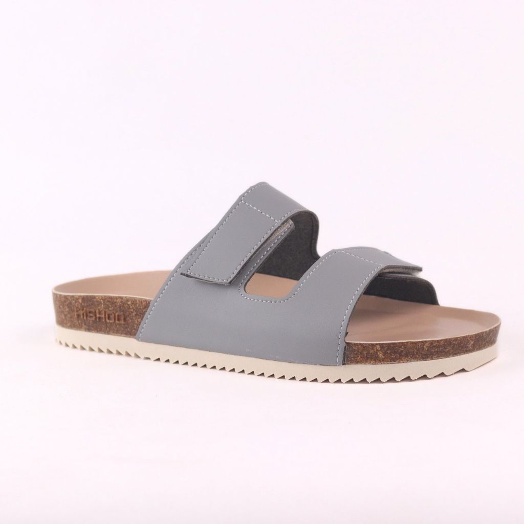 Dép đế trấu birken quai ngang xé dán premium HISHOO B105