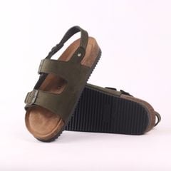 Dép đế trấu sandal birken bé trai bé gái quai ngang 2 khoá premium HISHOO H102