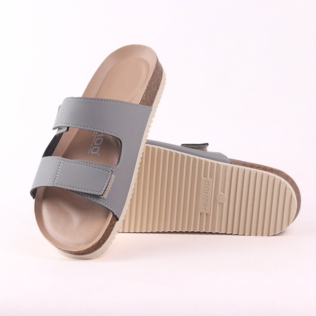 Dép đế trấu birken quai ngang xé dán premium HISHOO B105
