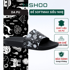 Dép quai ngang da bò In Hình Lễ Hội Ma Ám HISHOO U113
