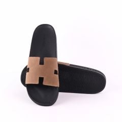 Dép quai ngang Da bò Chữ H HISHOO U114