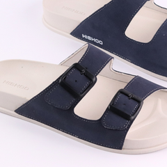 Dép quai ngang Da Nubuck 2 Khoá HISHOO D111