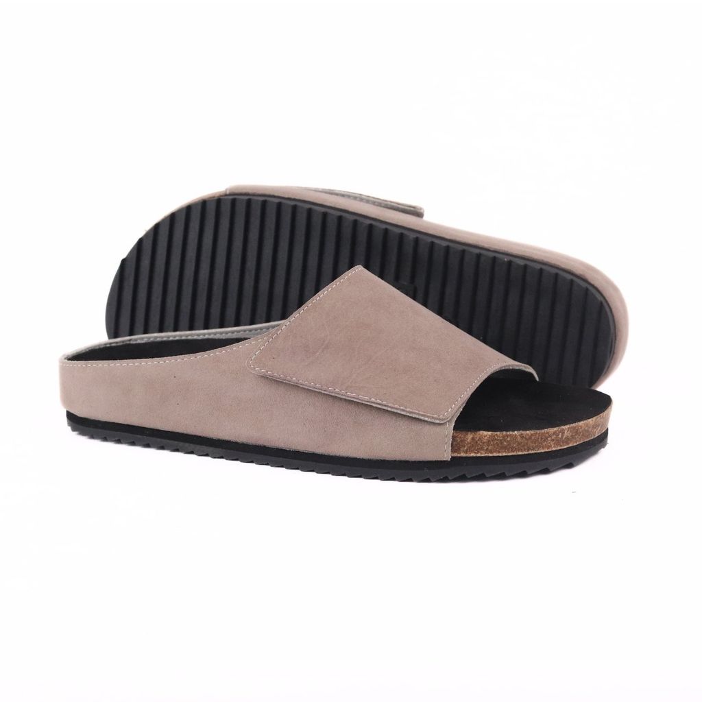 Dép đế trấu birken xé dán Form Công Thái Học quai ngang da lộn HISHOO R108