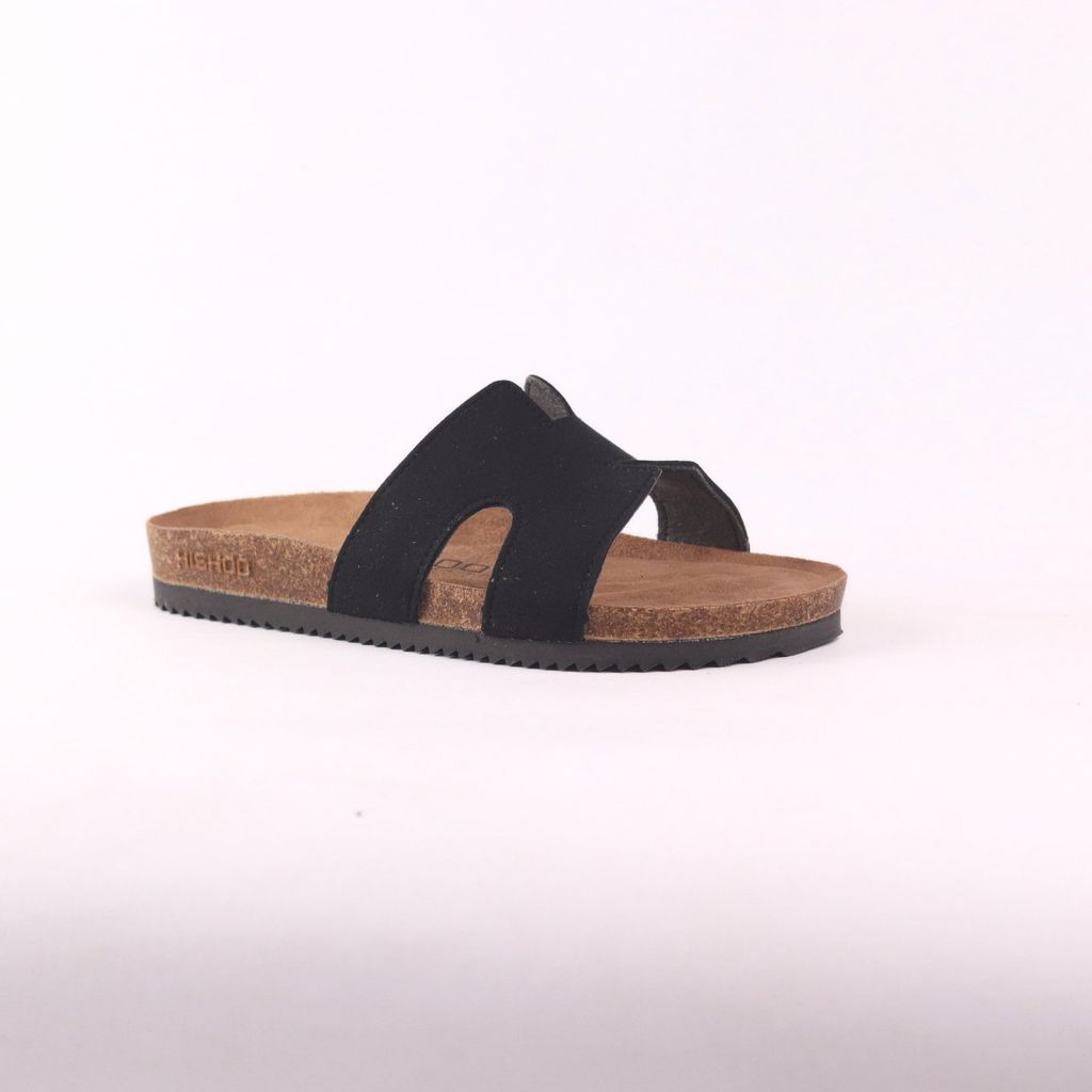 Dép đế trấu birken bé trai bé gái Chữ H da lộn premium HISHOO H095