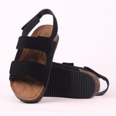Dép đế trấu birken quai ngang sandal xé dán da lộn premium HISHOO H110