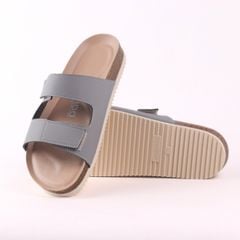 Dép đế trấu birken bé trai bé gái quai ngang xé dán premium HISHOO B105