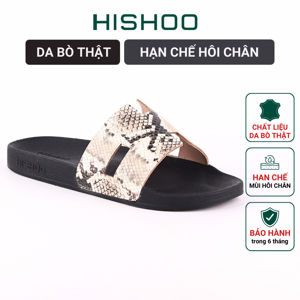 Dép quai ngang Da Rắn Chữ H HISHOO U114