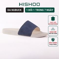 Dép quai ngang Nubuck Xanh navy HISHOO U111