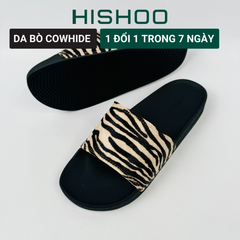 Dép quai ngang da bò Ngựa vằn Cowhide HISHOO U555