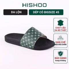 Dép quai ngang da bò HS Monogram HISHOO U113