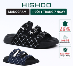 Dép quai ngang 3 khoá Monogram HISHOO S130