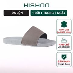 Dép quai ngang da bò Xám da lộn HISHOO U111