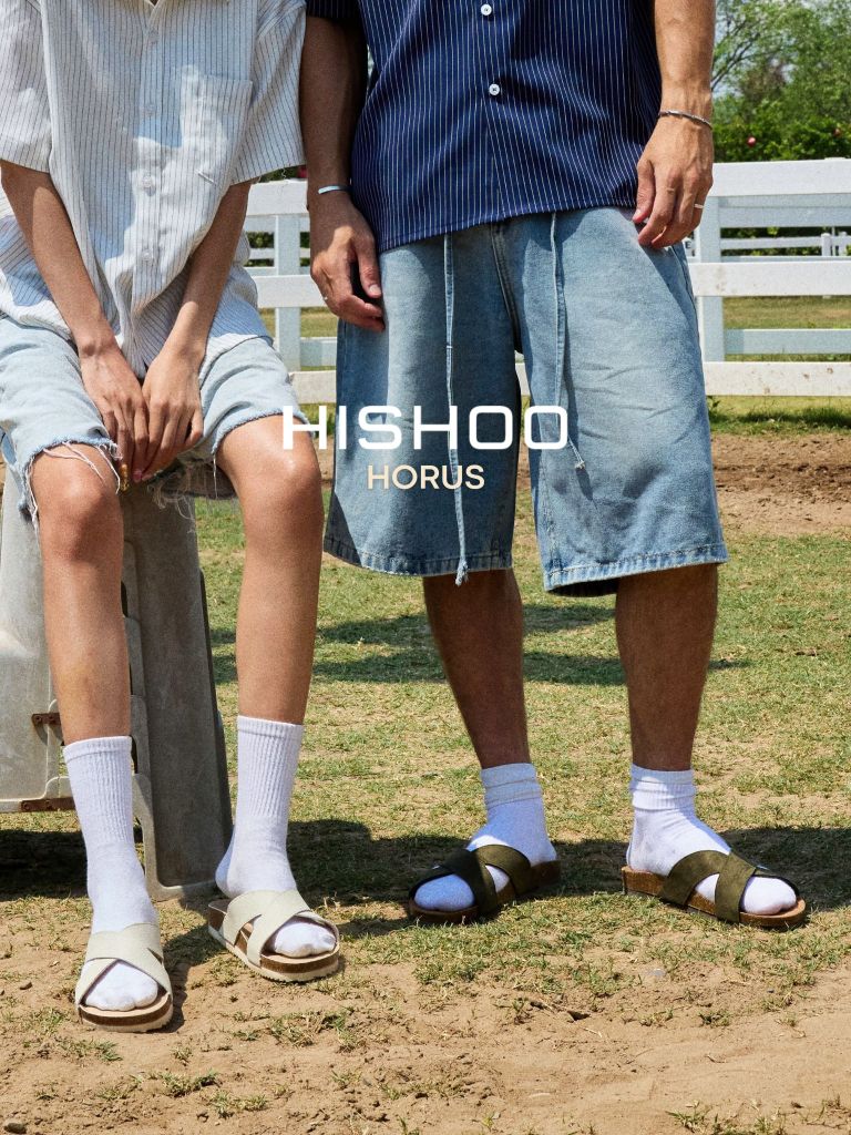 Dép đế trấu birken quai ngang chéo premium HISHOO B096