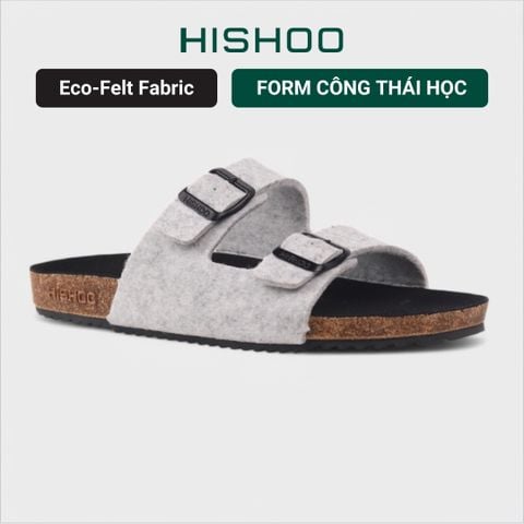 Dép đế trấu birken quai ngang 2 khoá vải dạ S093