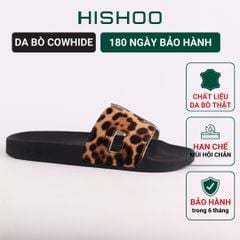 Dép quai ngang Da Beo Cowhide CHỮ H HISHOO U114