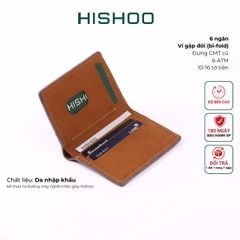 Ví Da Dáng Đứng Nam Nữ Đựng Thẻ [BÒ] Alpha Da Bò Phụ Kiện Hishoo V004