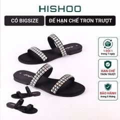 Dép Lê Nữ Đế Bệt Quai Ngang Đính đá 2 quai có Bigsize HISHOO S134
