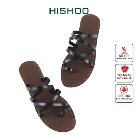 Dép Lê Nữ Xỏ Ngón Đế Bệt Quai Đan Chéo có Bigsize HISHOO S071