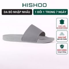 Dép quai ngang da bò Xám da HISHOO U111