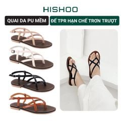 Giày Sandal Nữ Quai Ngang Có Bigsize Hishoo S023