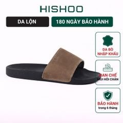 Dép quai ngang da bò Xanh lá da lộn HISHOO U114