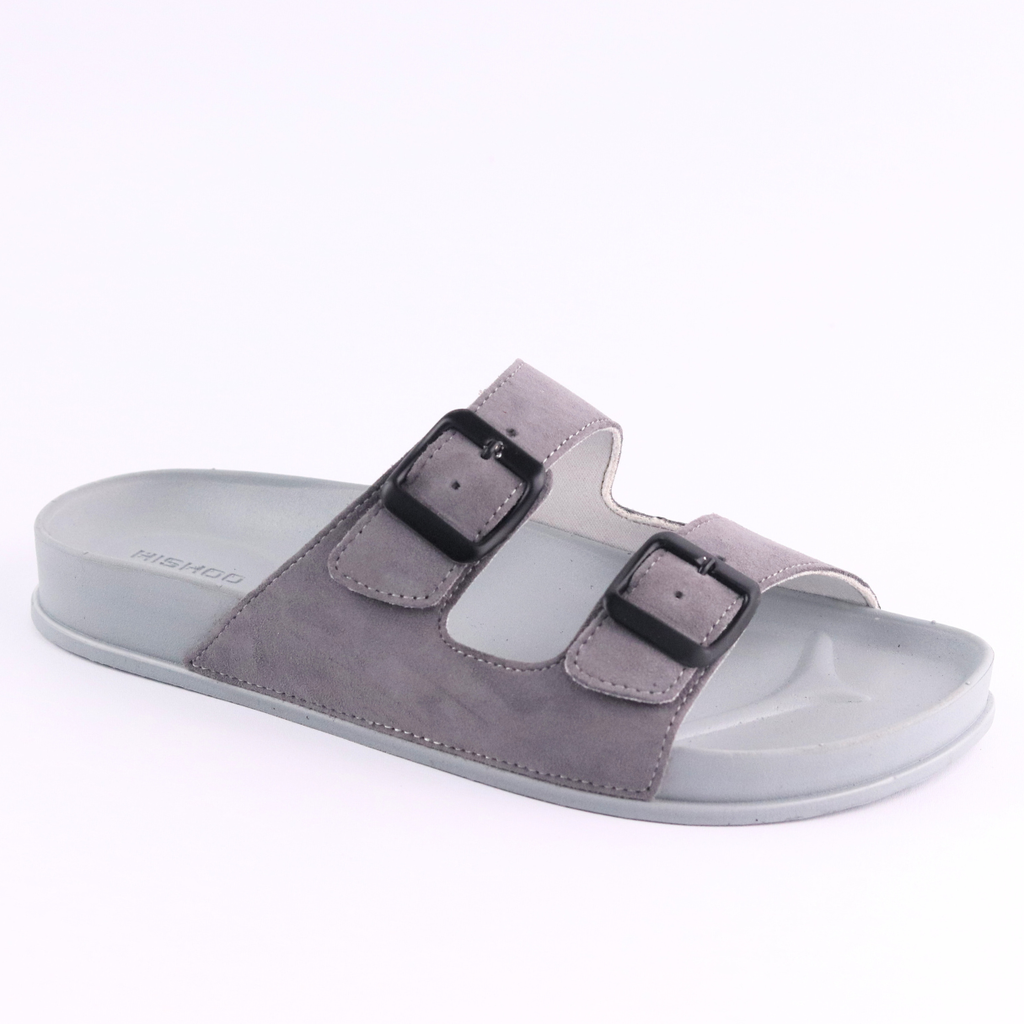 Dép quai ngang Da Nubuck 2 Khoá HISHOO D111