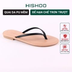 Dép Lê Nữ Xỏ Ngón Đế Bệt Quai Hoạ Tiết Thổ Cẩm HISHOO S070
